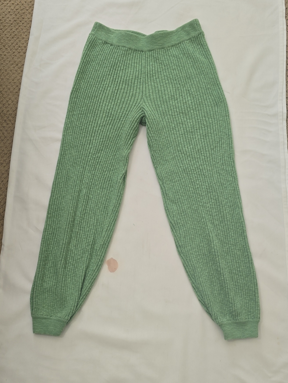 Free People  Beach Soft Mint Green Ribbed Cropped Joggers‎ Xs